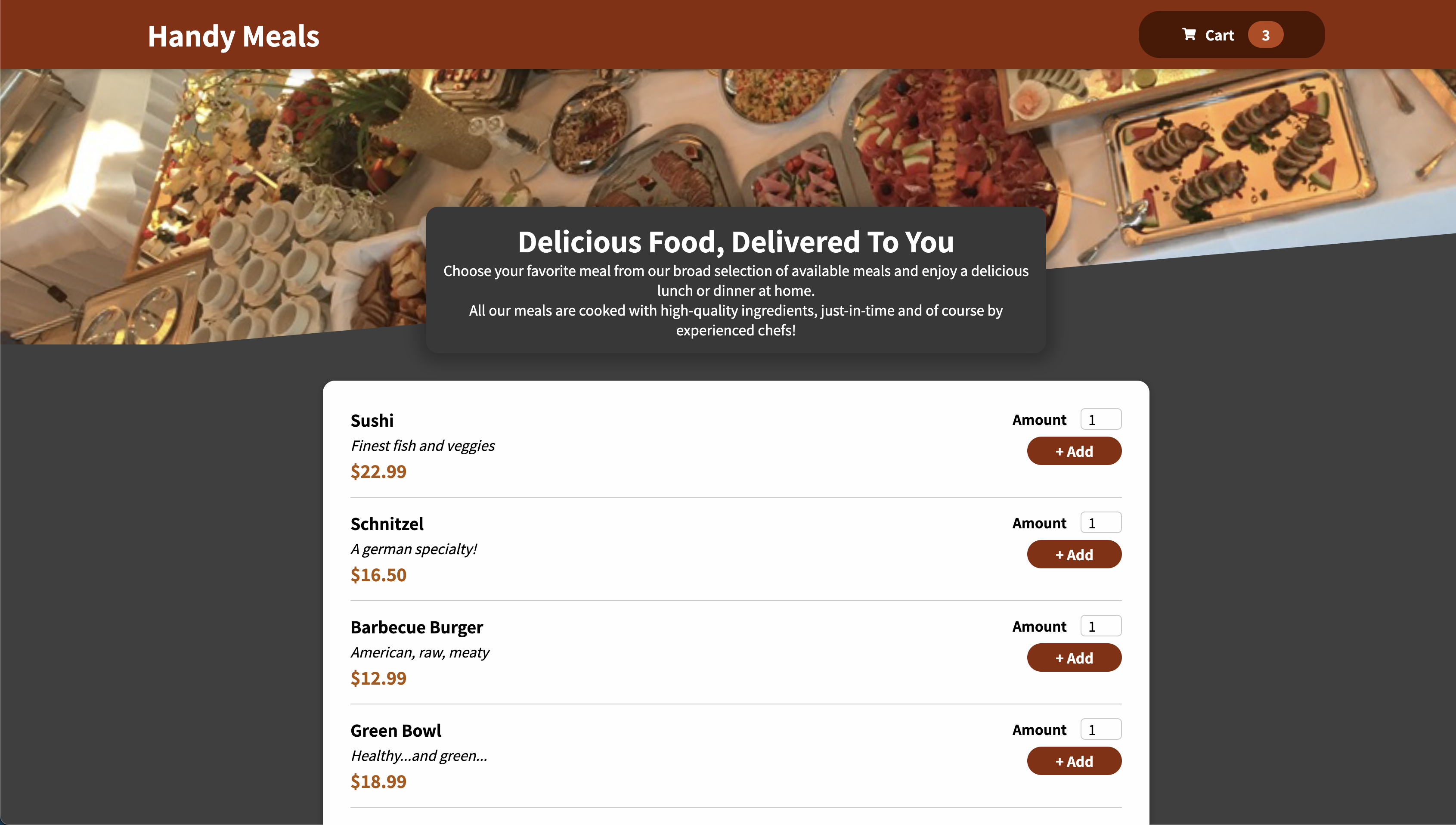 Screenshot of Handy Meal