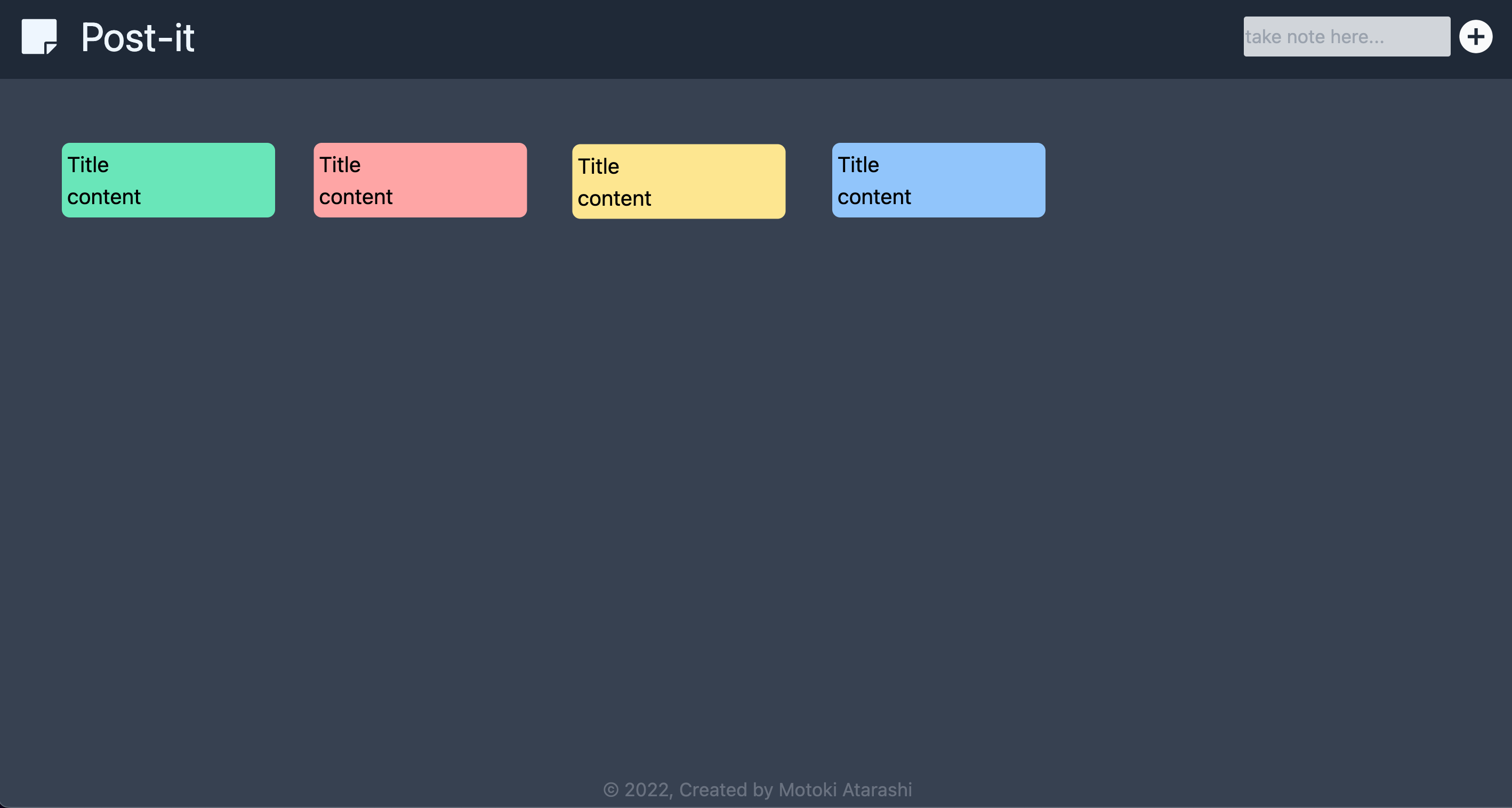 Screenshot of Post-it